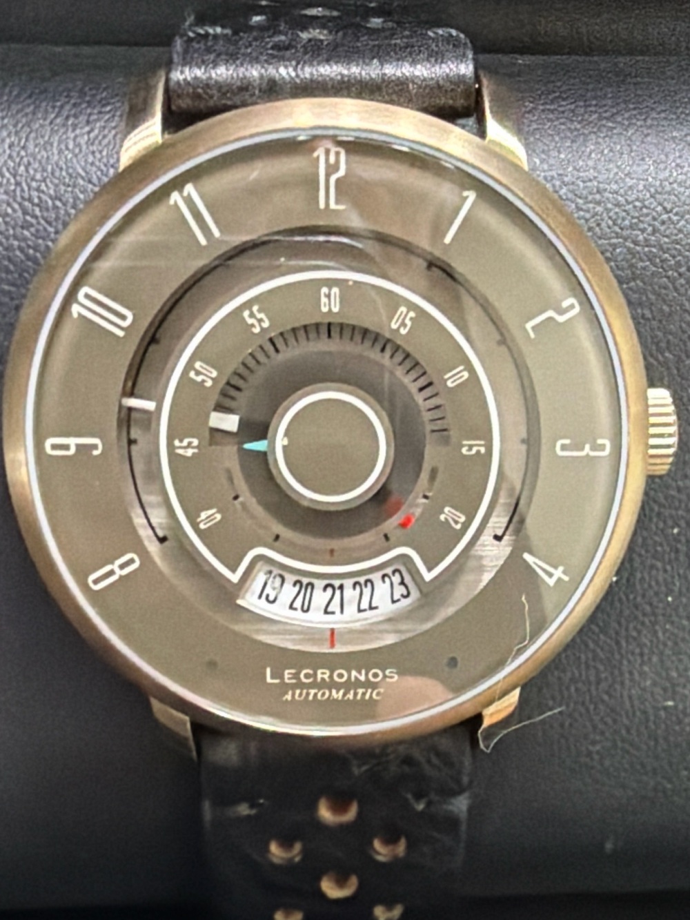 Men's Lecronos Racing inspired watch Leather Strap Watch